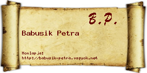 Babusik Petra névjegykártya