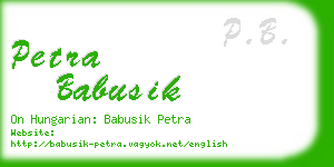 petra babusik business card